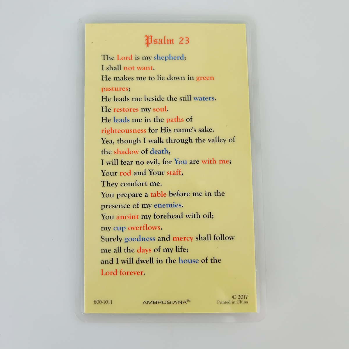 Christ the Good Shepherd - Psalm 23 - Laminated Holy Card