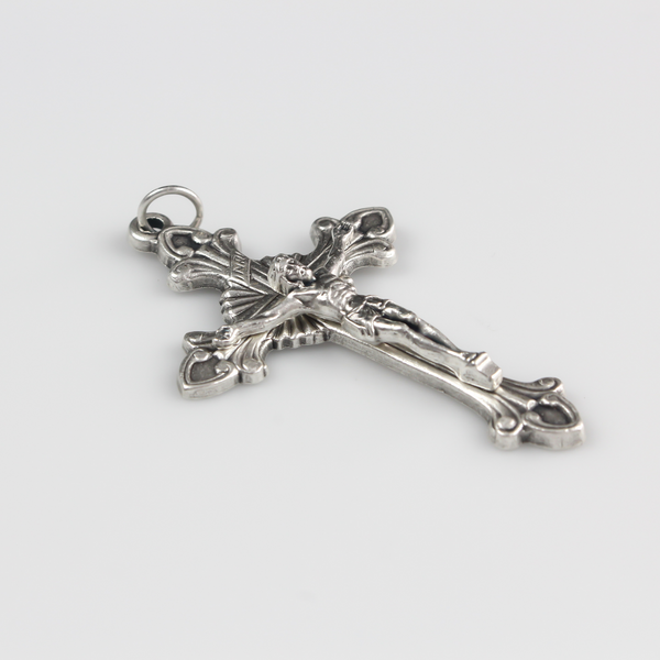 Starburst Nimbus Crucifix Cross with Ornate Flared Edges 2-1/8" Long