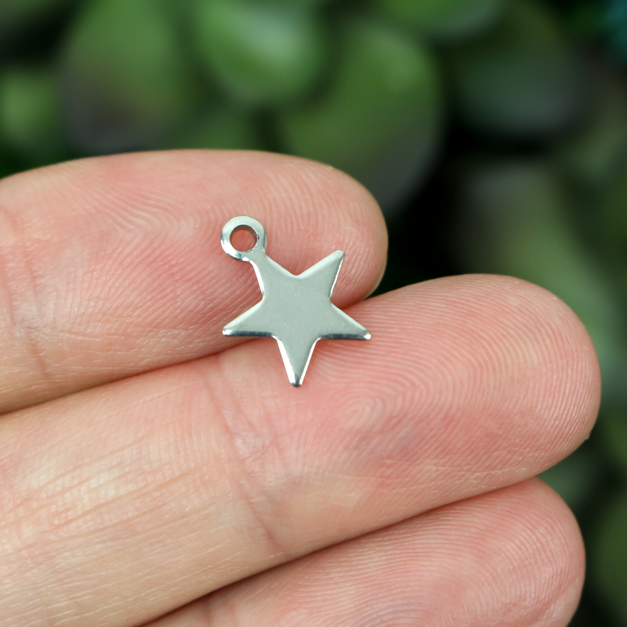 stainless steel charms tint flat silver stars