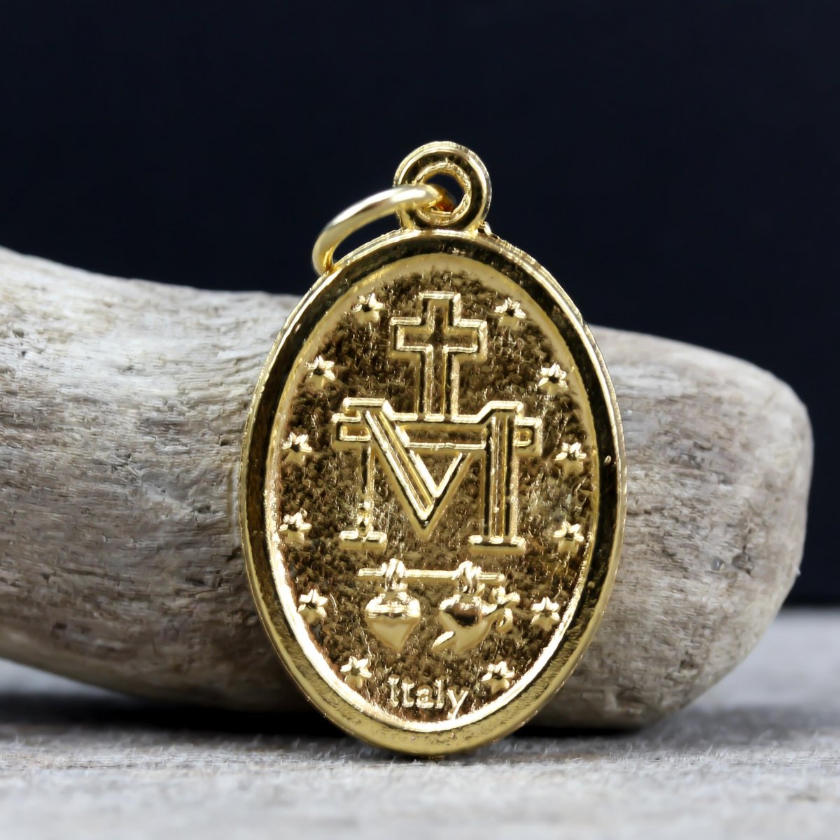 Miraculous Mary Medal in Latin - 1"Gold Plated Medal of the Immaculate Conception