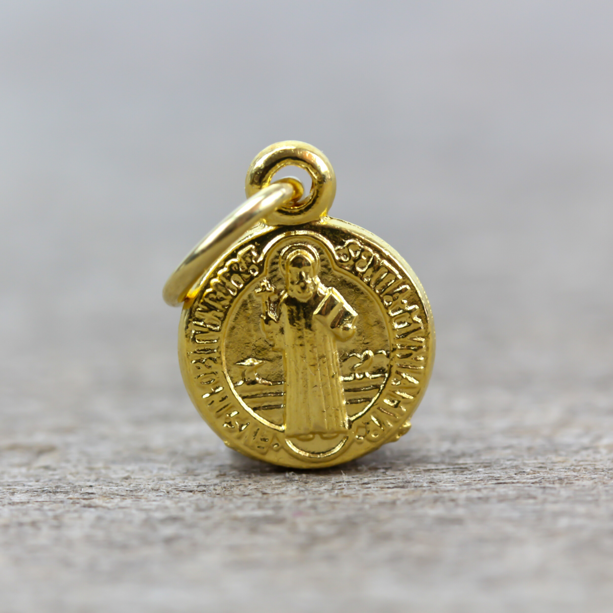 Saint Benedict Medal - Tiny Gold Devil Chasing Medal