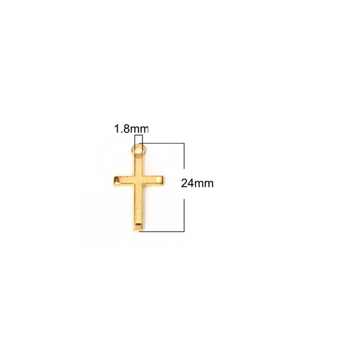 Religious Classic Cross Charm Pendant - Golden 10pcs