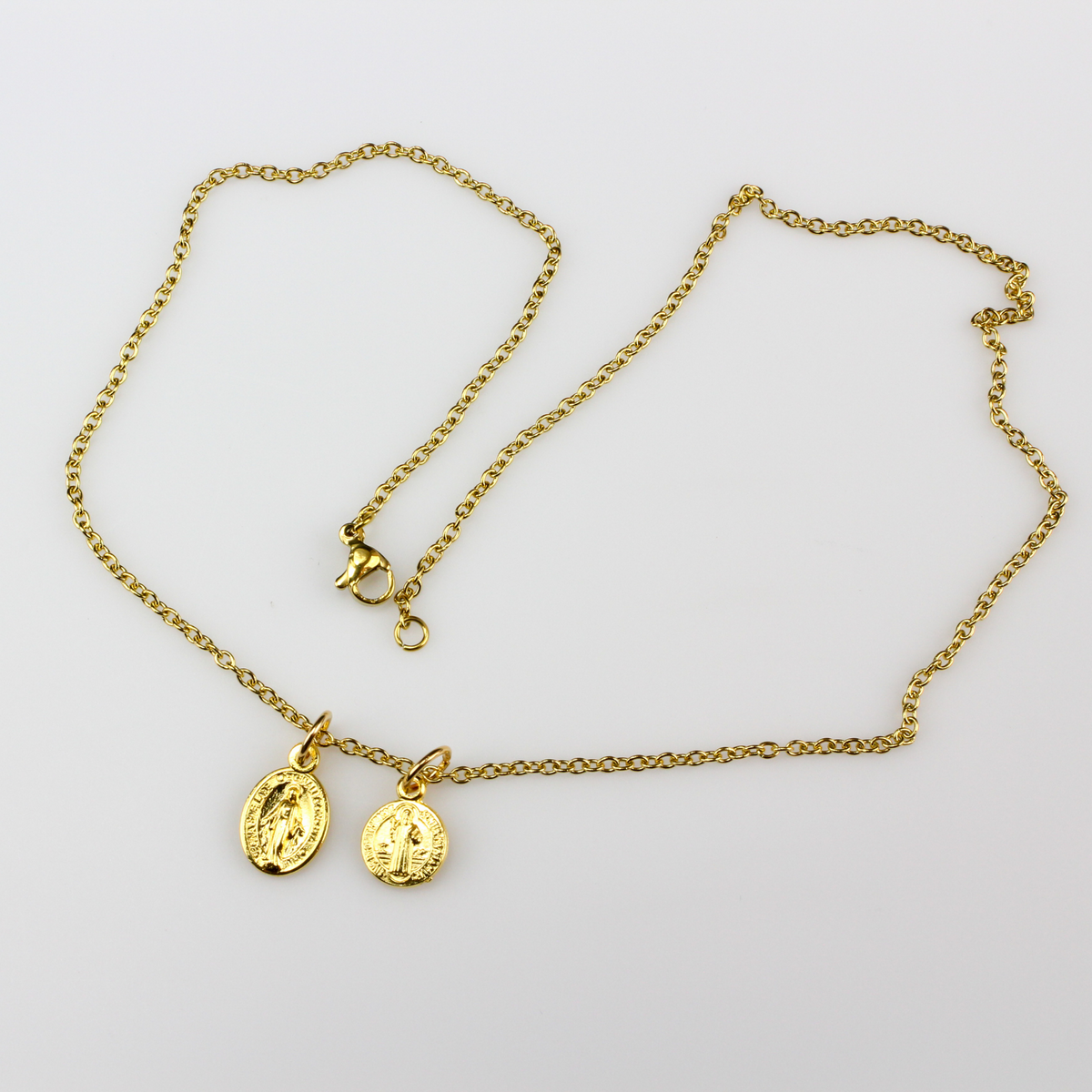 Gold Plated Stainless Steel Link Cable Chain Necklace - 17-3/4" Long