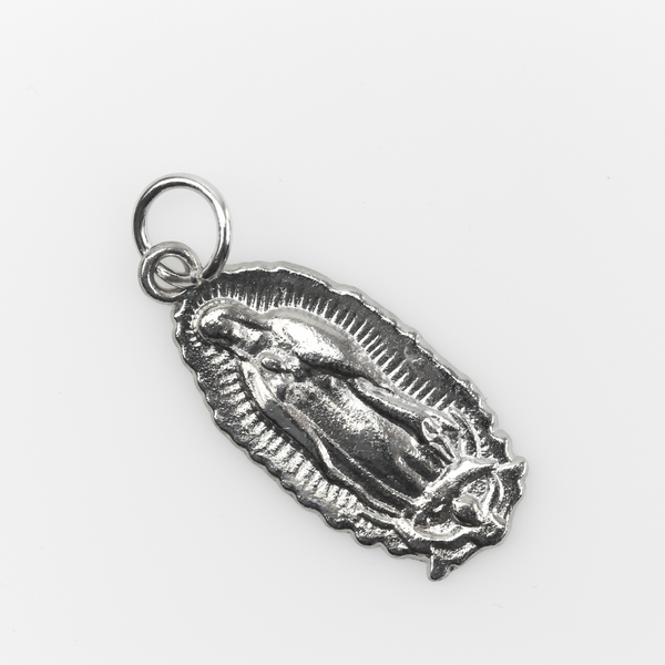 Our Lady of Guadalupe Silver Tone Pendant Charm 28mm x 13mm