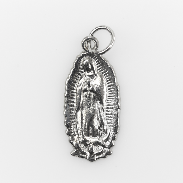 Our Lady of Guadalupe Silver Tone Pendant Charm 28mm x 13mm