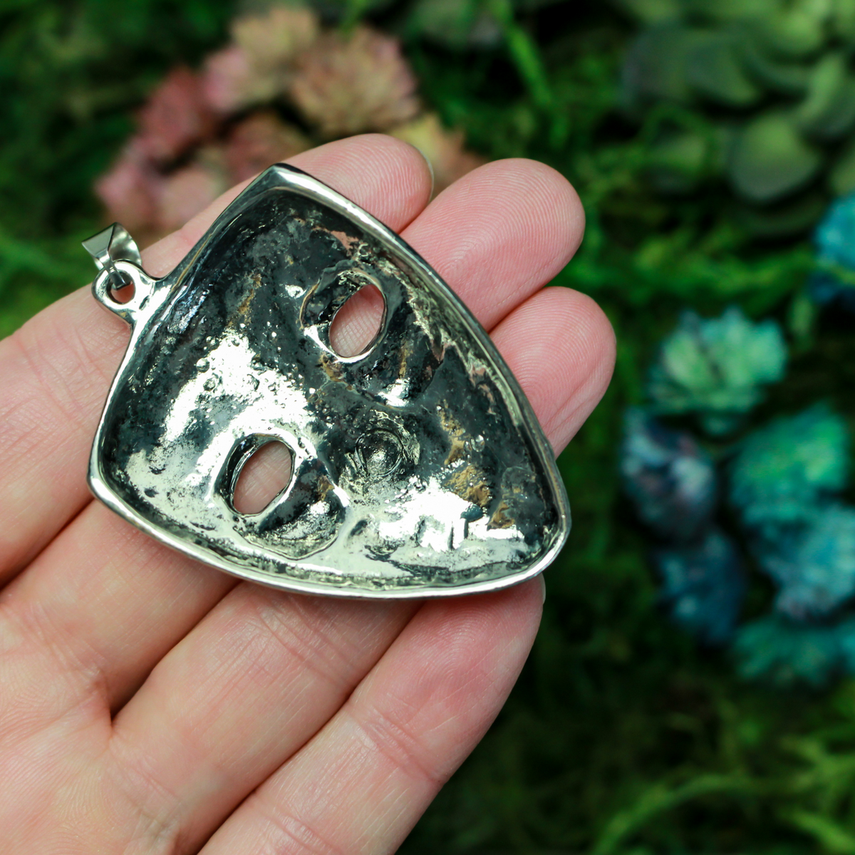 Large Guy Fawkes (Anonymous) Mask necklace pendant.