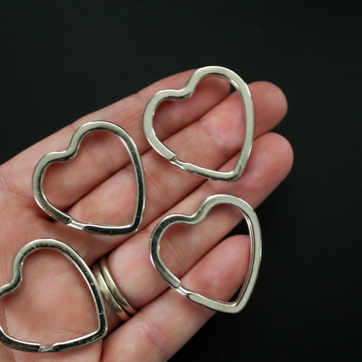 Heart shaped split key ring