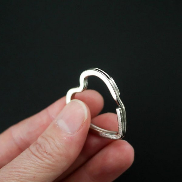 Heart shaped split key ring