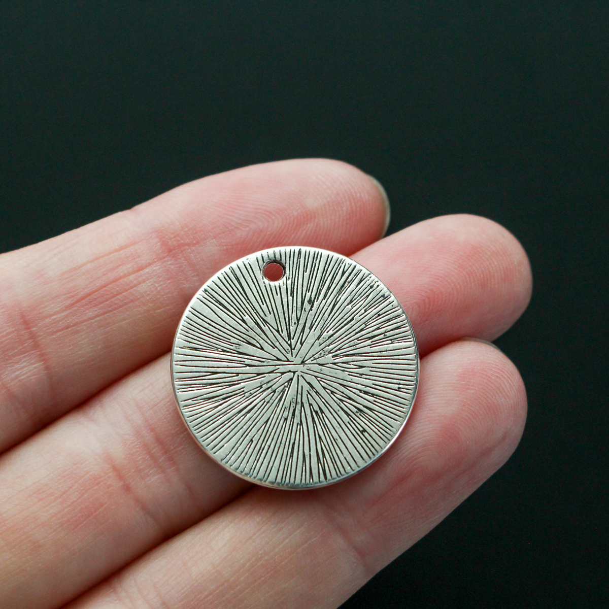 25mm round quote pendant with the words "I Will Hold You in My Heart Until I hold You in Heaven"
