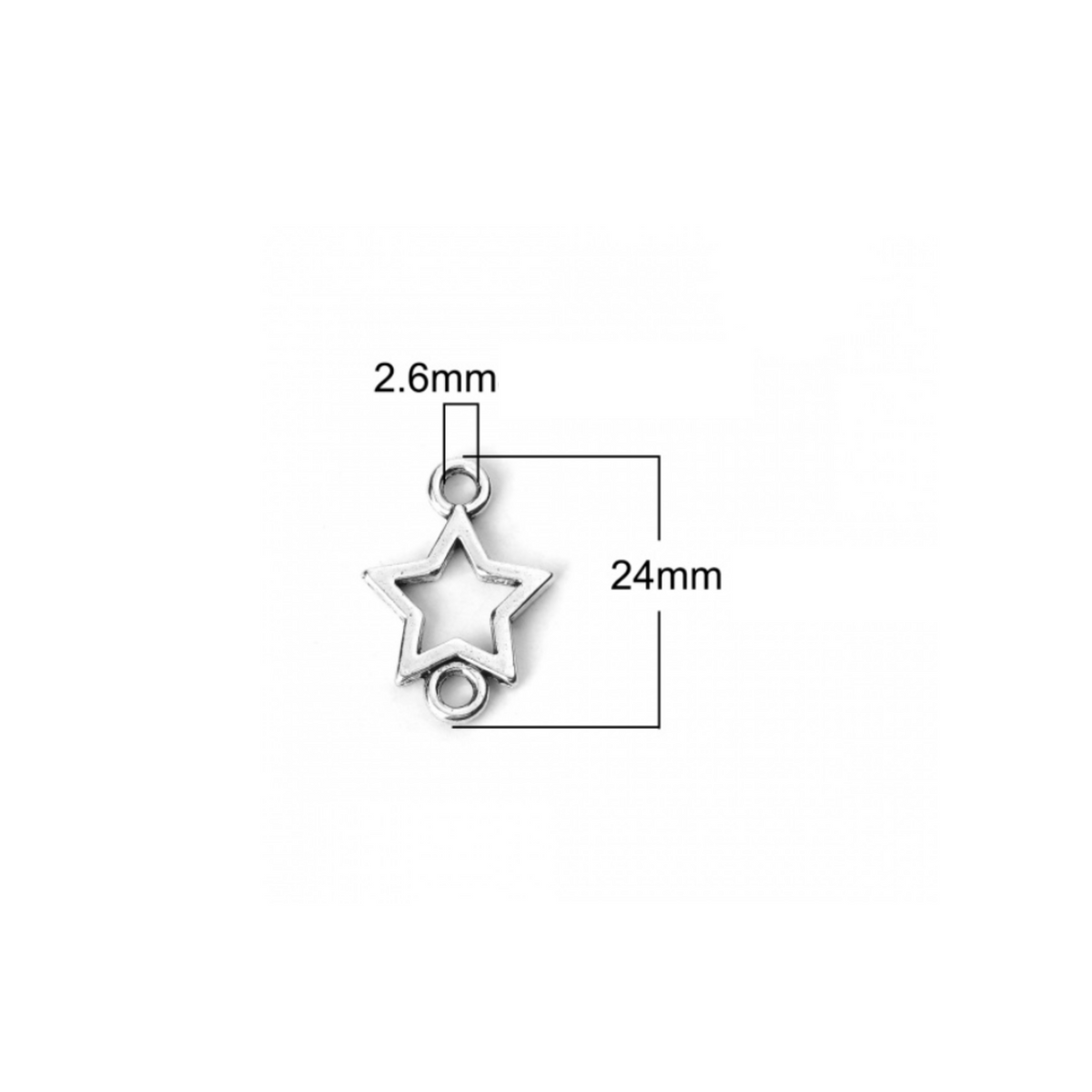 Hollow star connector links sold in packs of 20 pieces