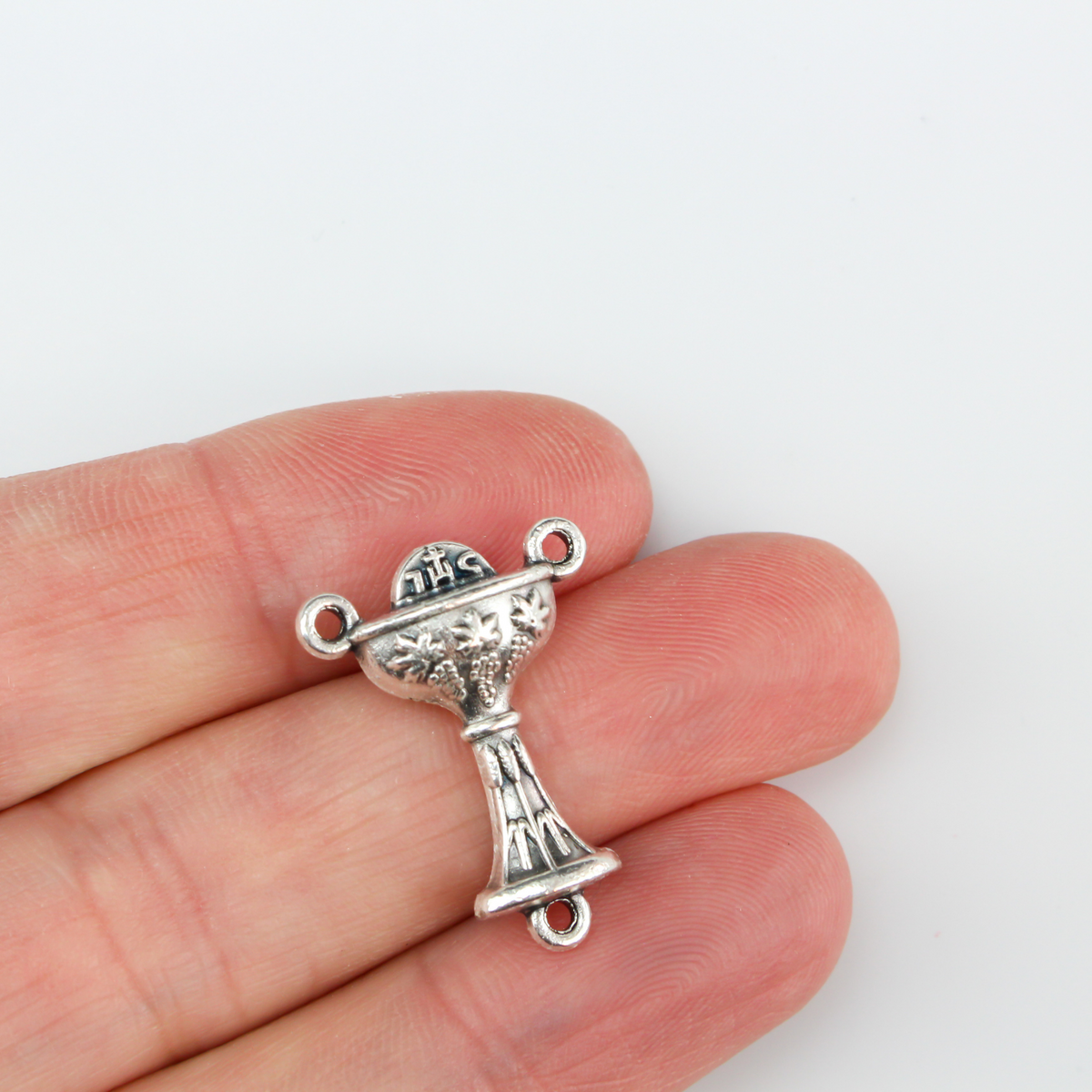 Holy Communion Chalice Rosary Centerpiece - Holy Eucharist JHS Christogram