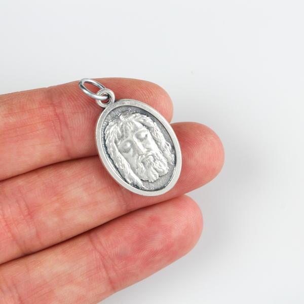 Holy Face of Jesus Medal - Have Mercy On Us - Veronica's Veil Holy Shroud of Turin