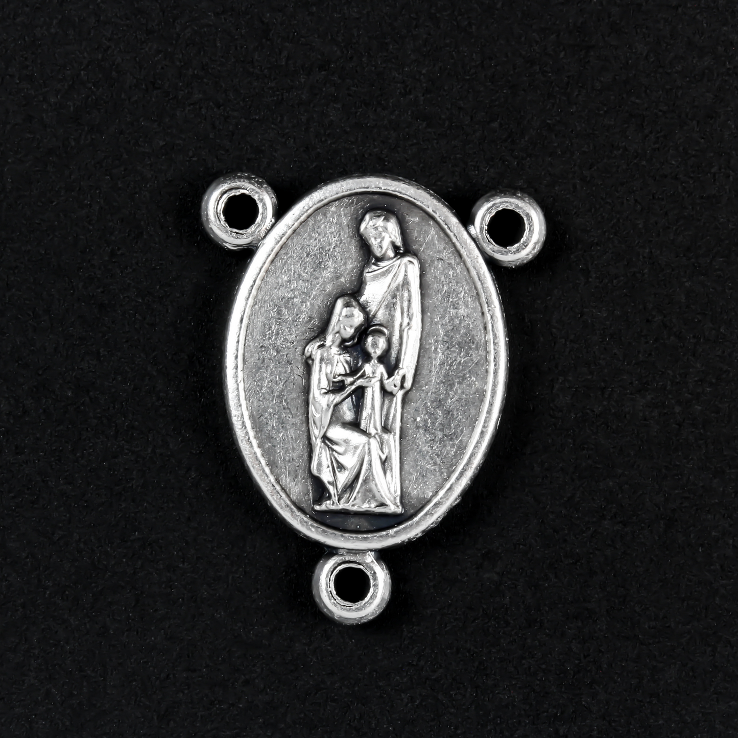 holy family holy spirit silver oxidized rosary center