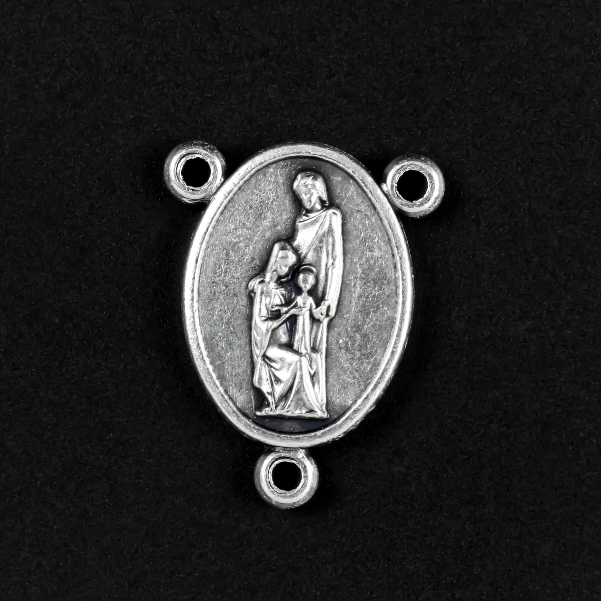 holy family holy spirit silver oxidized rosary center