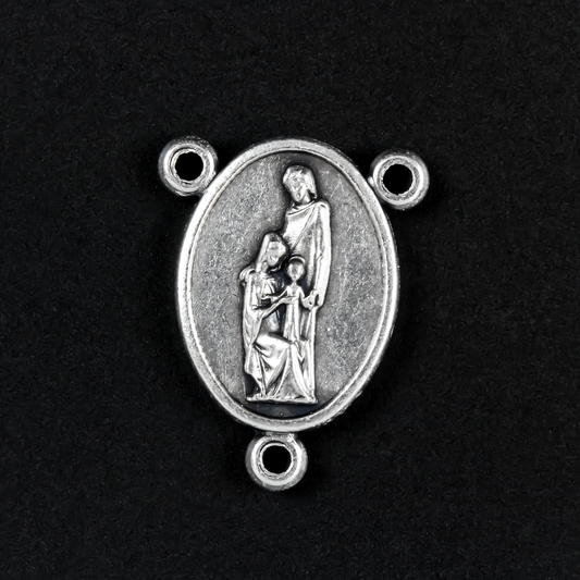 holy family holy spirit silver oxidized rosary center