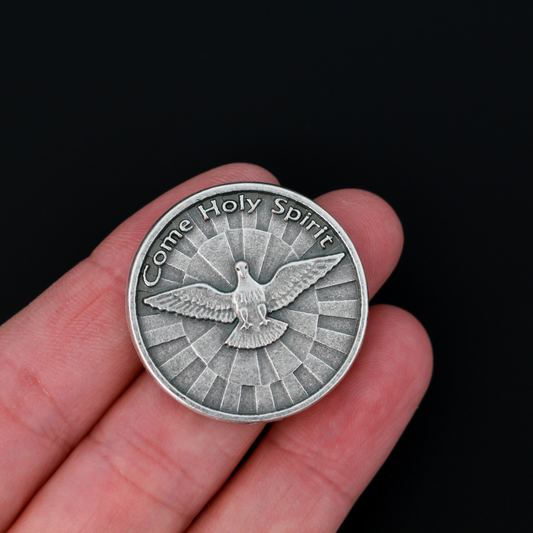 holy spirit prayer pocket token 1-3/16" in diameter (30mm)