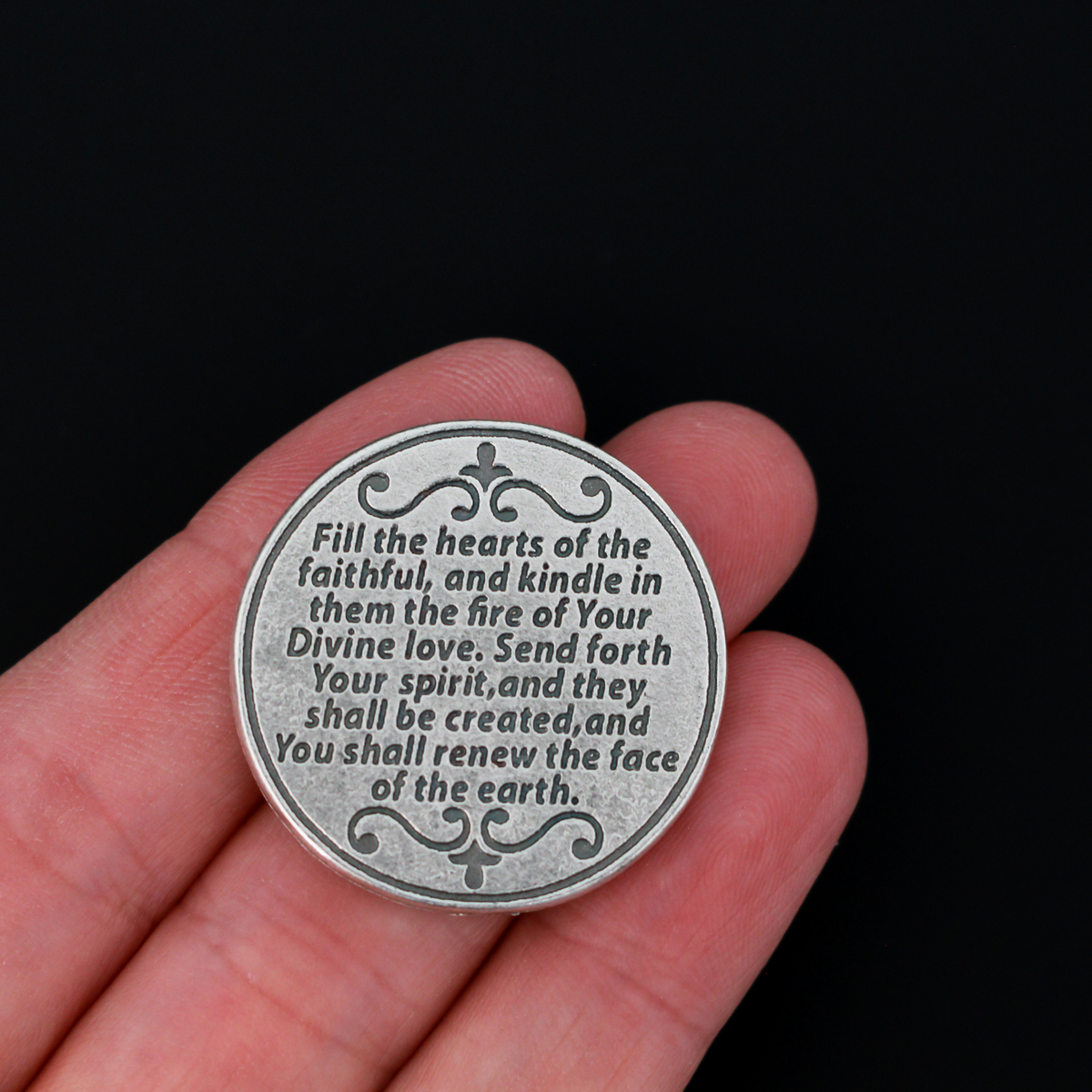 holy spirit prayer pocket token 1-3/16" in diameter (30mm)