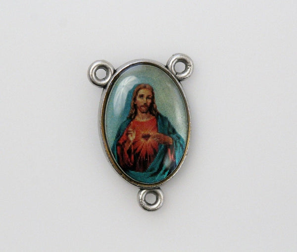 Sacred Heart of Jesus Rosary Centerpiece - Italian Fratelli Bonella Art