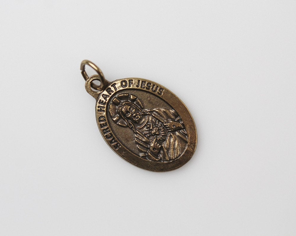Bronze Sacred Heart of Jesus Pray For Us Medal