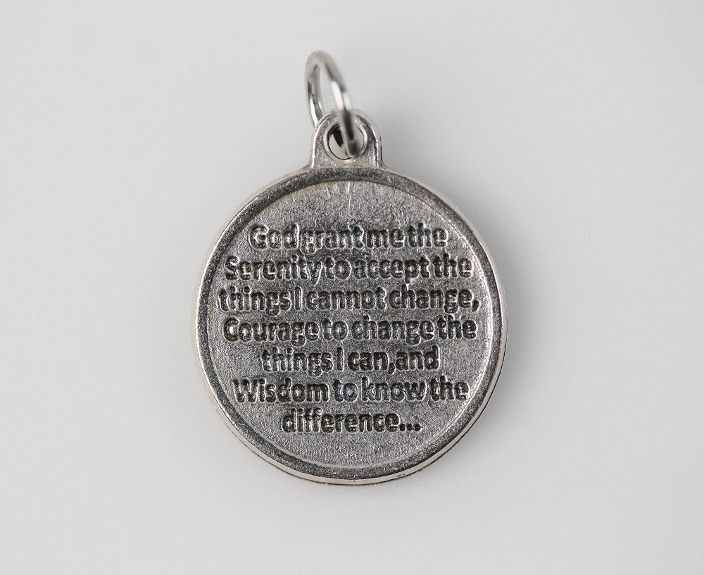 Praying Hands Serenity Prayer Medal - Made in Italy