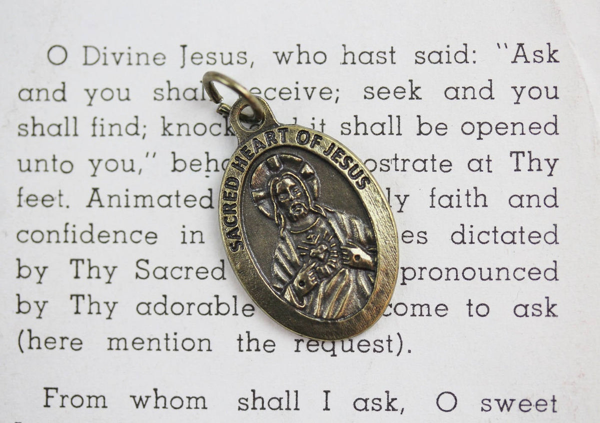 Bronze Sacred Heart of Jesus Pray For Us Medal