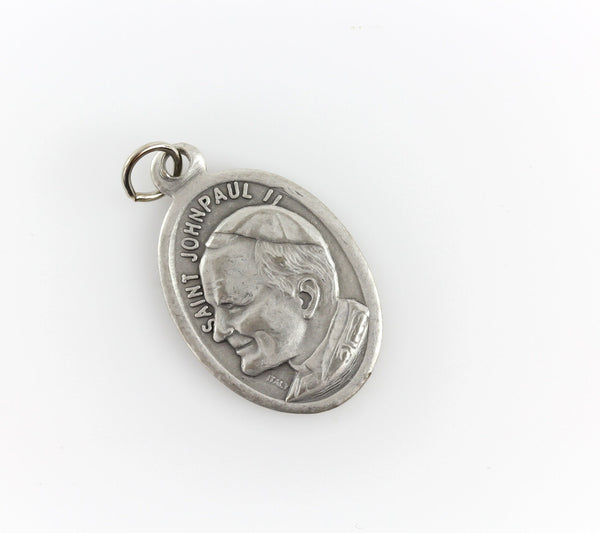 die cast silver medal depicting saint john paul II