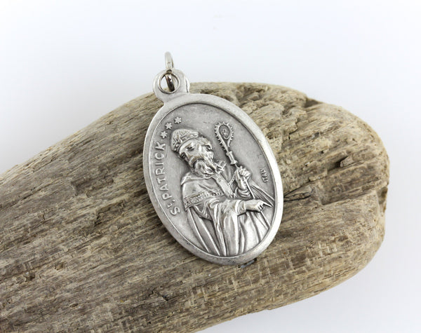 die cast silver medal depicting patron saint patrick of ireland