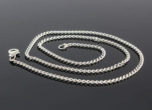 Silver Plated Cable Chain Necklace 18" Long