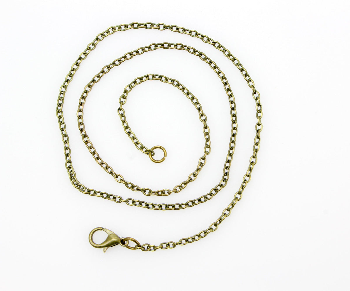 Bronze Cable Chain Necklace 24" Long with Lobster Claw Clasp