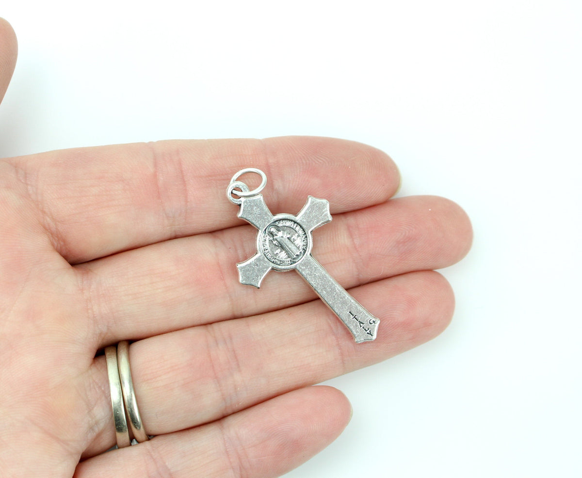 Saint Benedict Crucifix Cross with Flared Edges, 1-1/2" Long