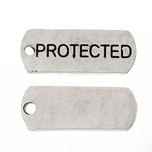 Protected Inspirational Message Word Charms - Silver Tone 5pcs
