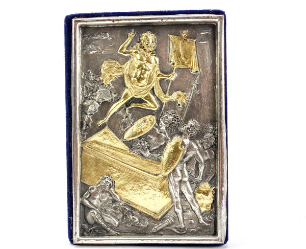 Vintage Sterling Silver Resurrection of Christ Easel Back Artwork Made in Italy - Lavorazione Artistica Dei Metalli Preziosi