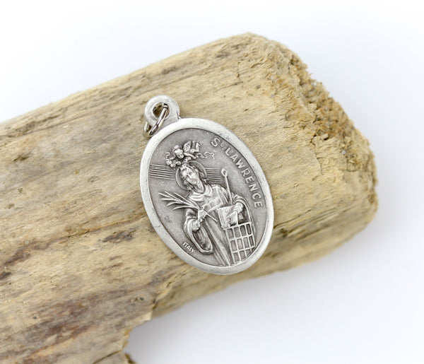 saint lawrence die cast silver oval medal