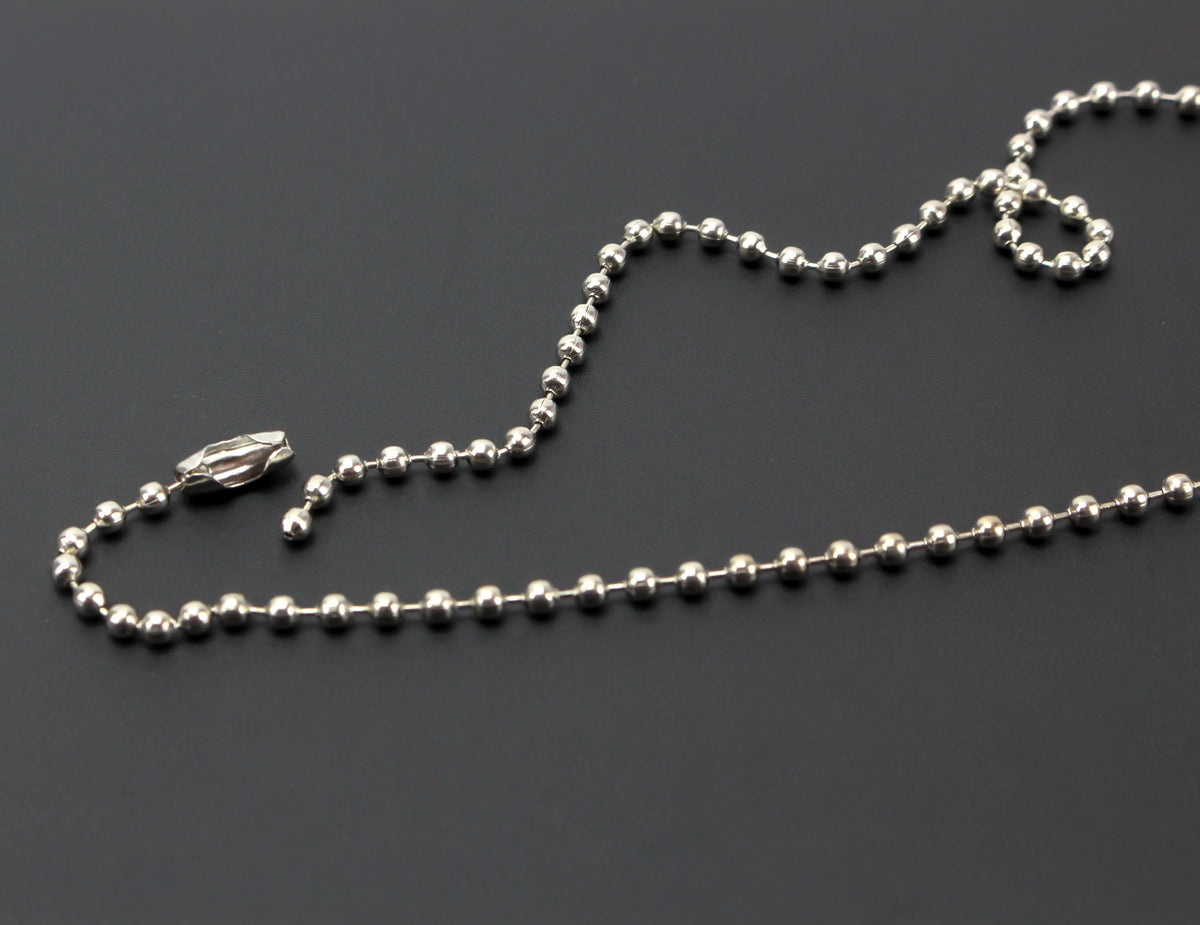 Silver Plated Ball Chain Necklace 18 inch Long
