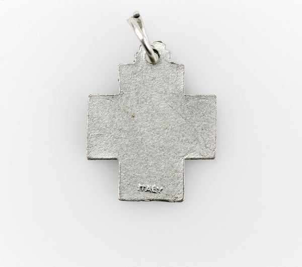 Alpha Omega Cross Pendant - Silver Chi Rho Jesus Christogram 1pc