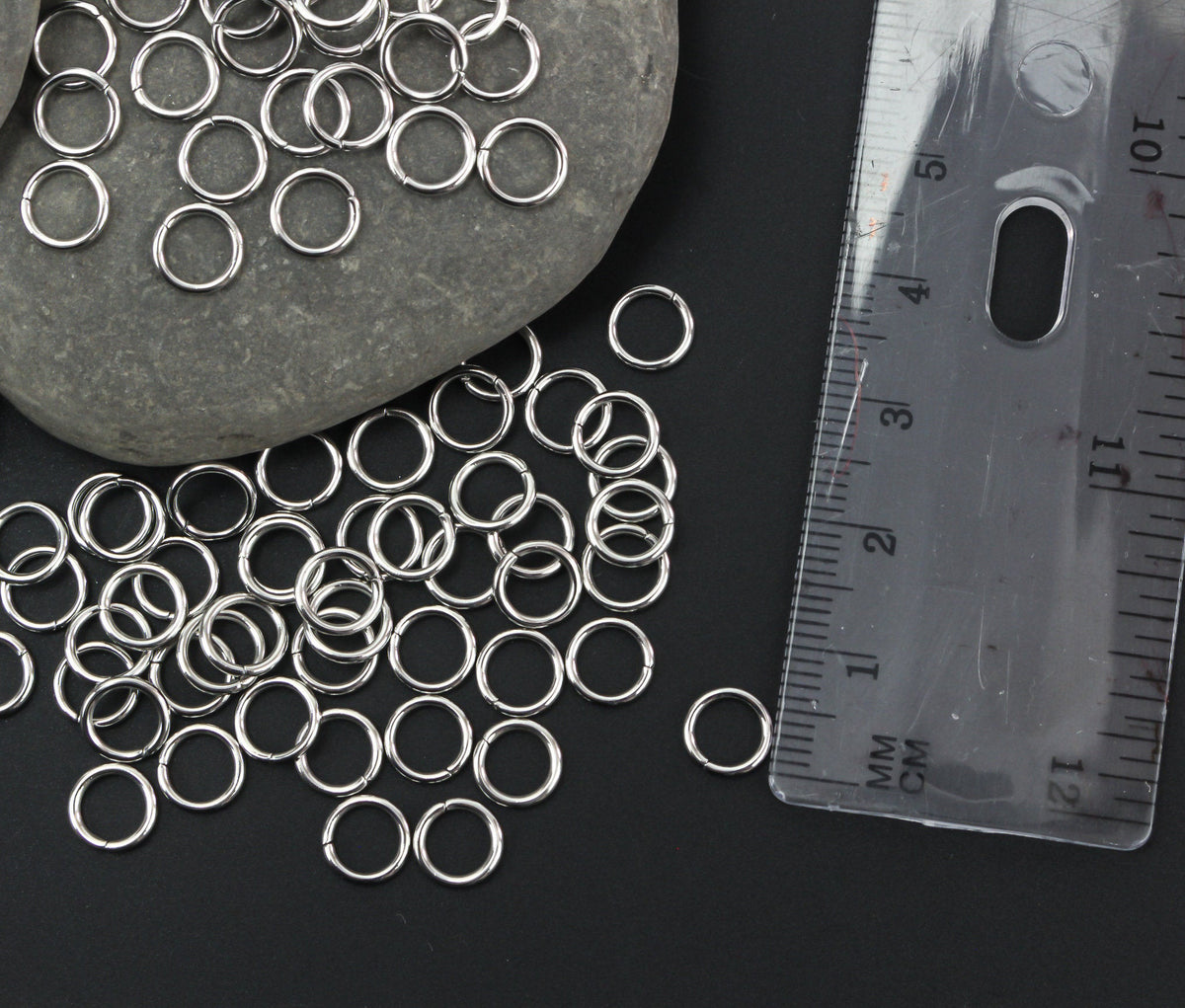 7mm Jump Rings 20 Gauge Stainless Steel - 100pcs 7mmx0.8mm