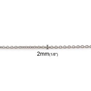 Stainless Steel Link Cable Chain Necklace - 17-3/4" Long