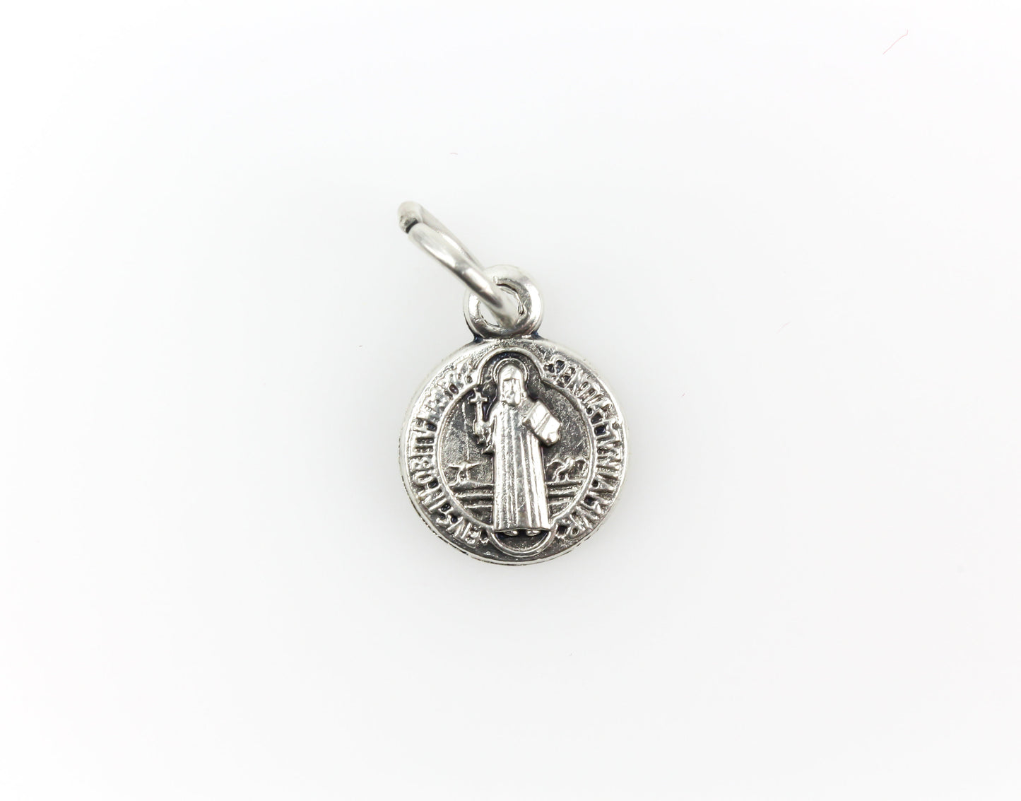 Saint Benedict Medal - Tiny Silver Devil Chasing Medal