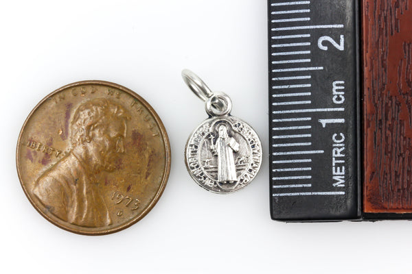 Saint Benedict Medal - Tiny Silver Devil Chasing Medal