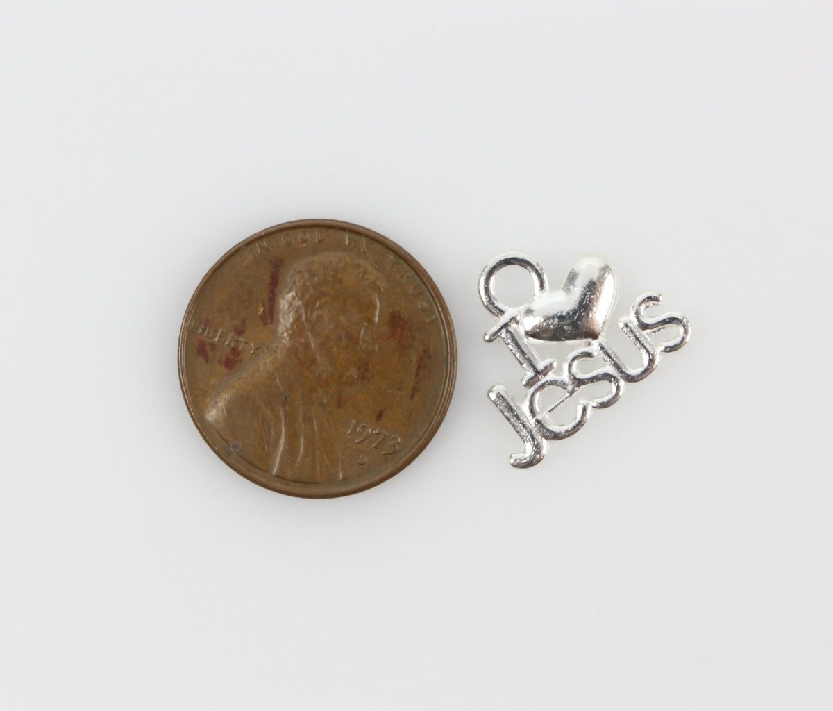 I Love Jesus Charms - Silver Tone 25pcs