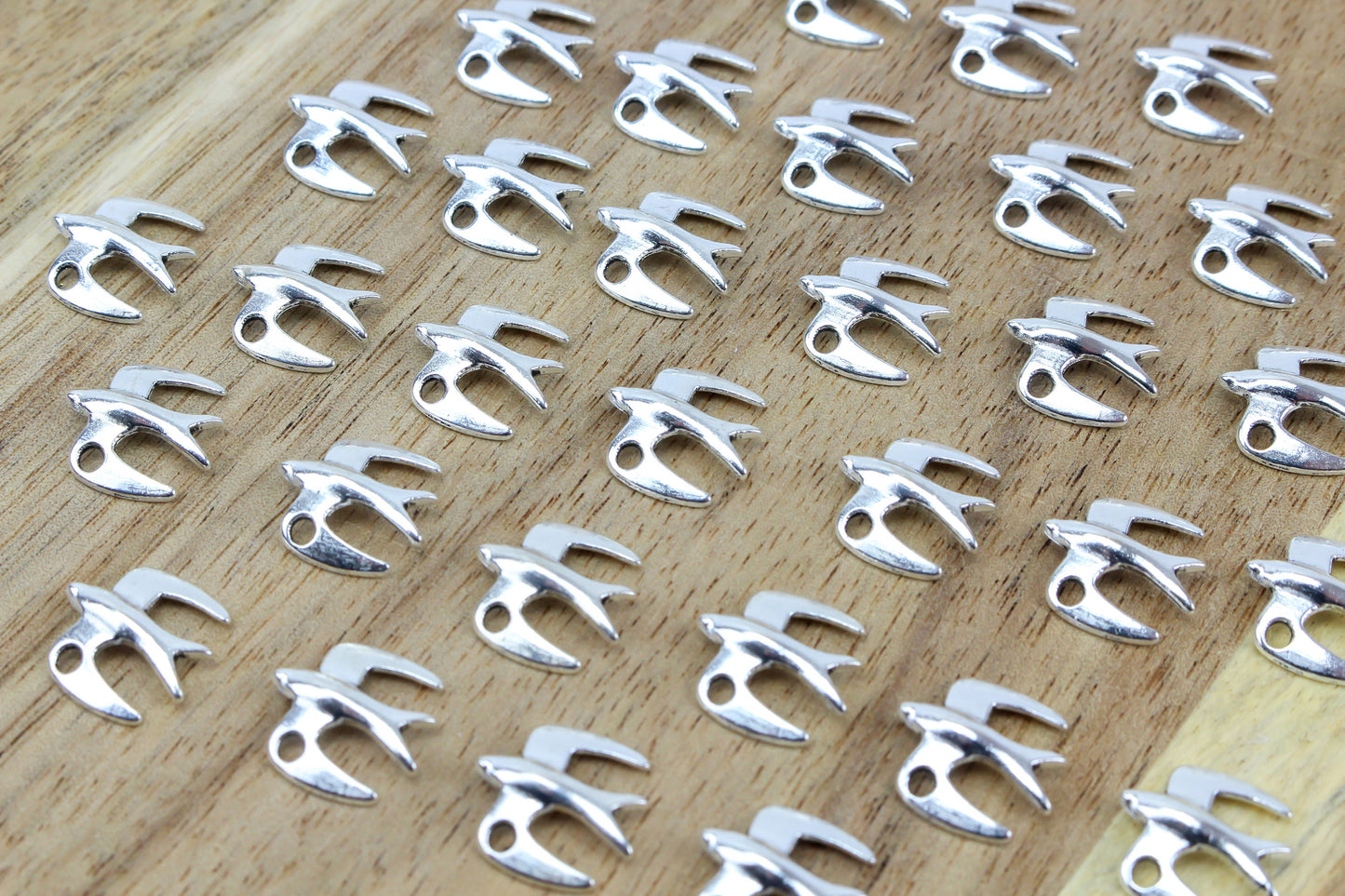 Dove Bird Charms - Holy Spirit Symbol - Silver Tone 25pcs