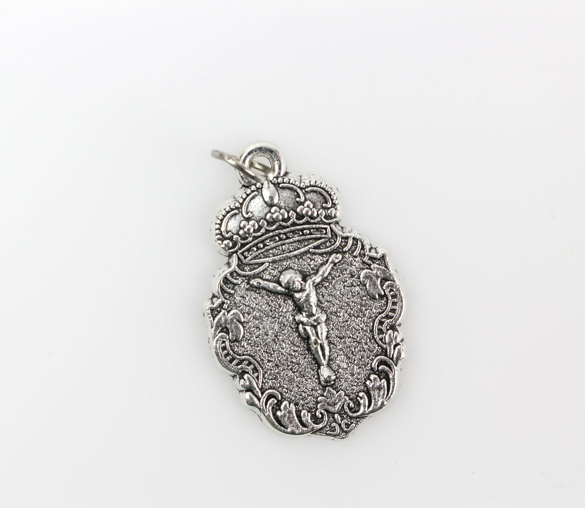 Jesus Crucifixion Medal - Devotional Crown Pendant