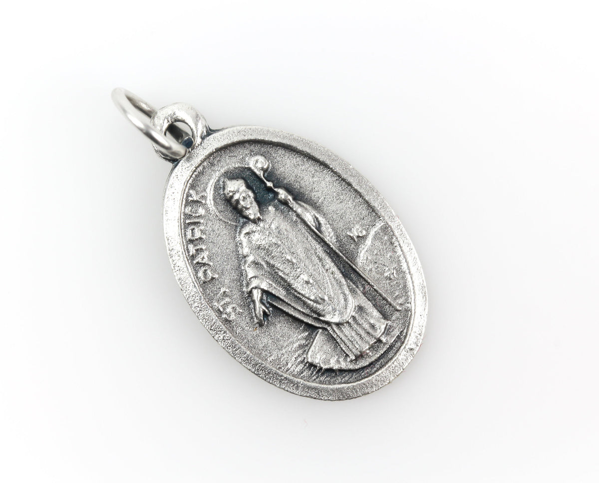 die cast silver medal depicting patron saint patrick of ireland