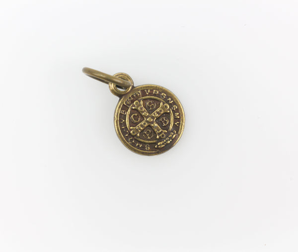 Saint Benedict Medal - Tiny Bronze Devil Chasing Medal