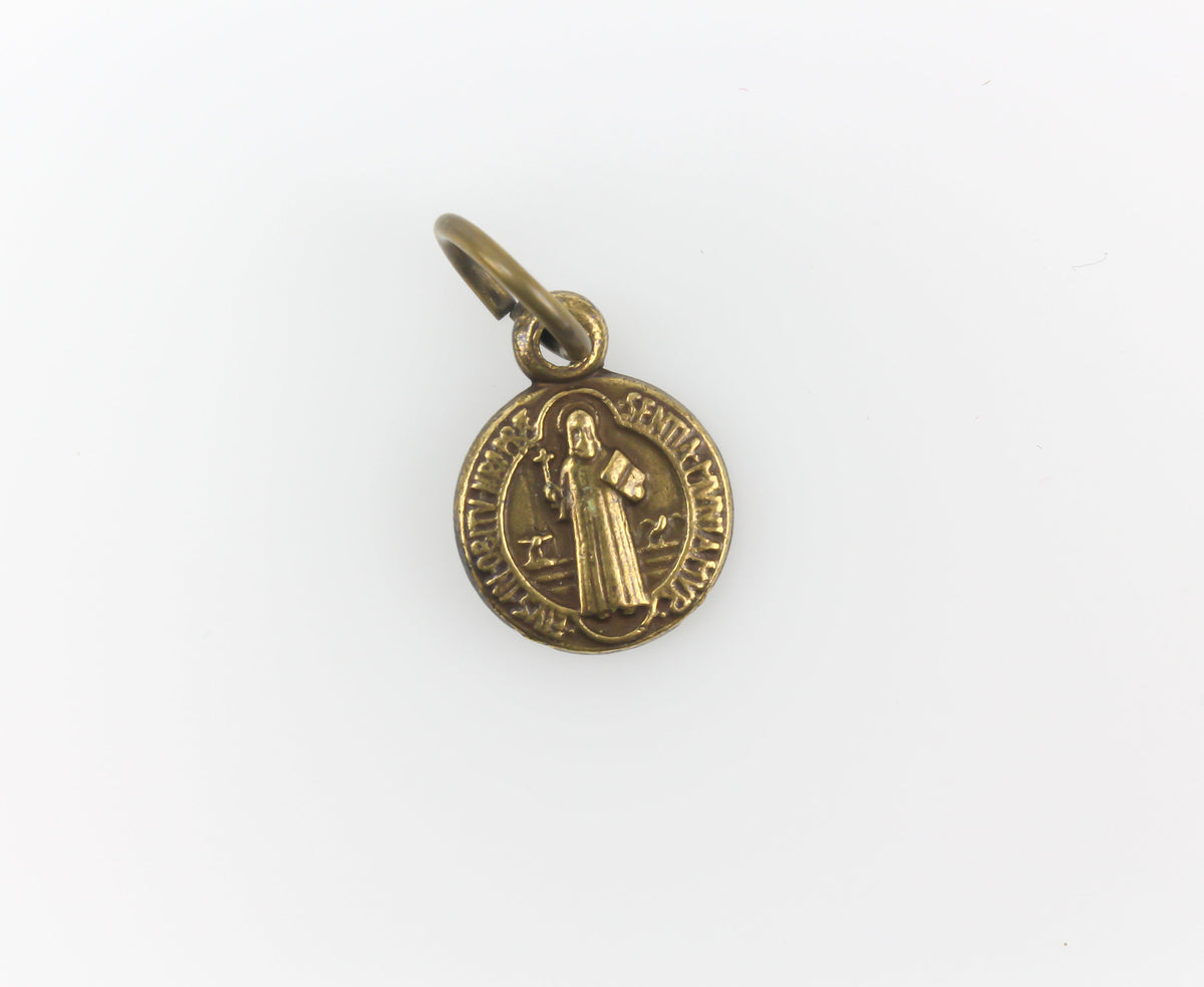 Saint Benedict Medal - Tiny Bronze Devil Chasing Medal