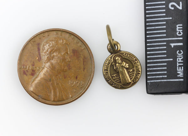 Saint Benedict Medal - Tiny Bronze Devil Chasing Medal
