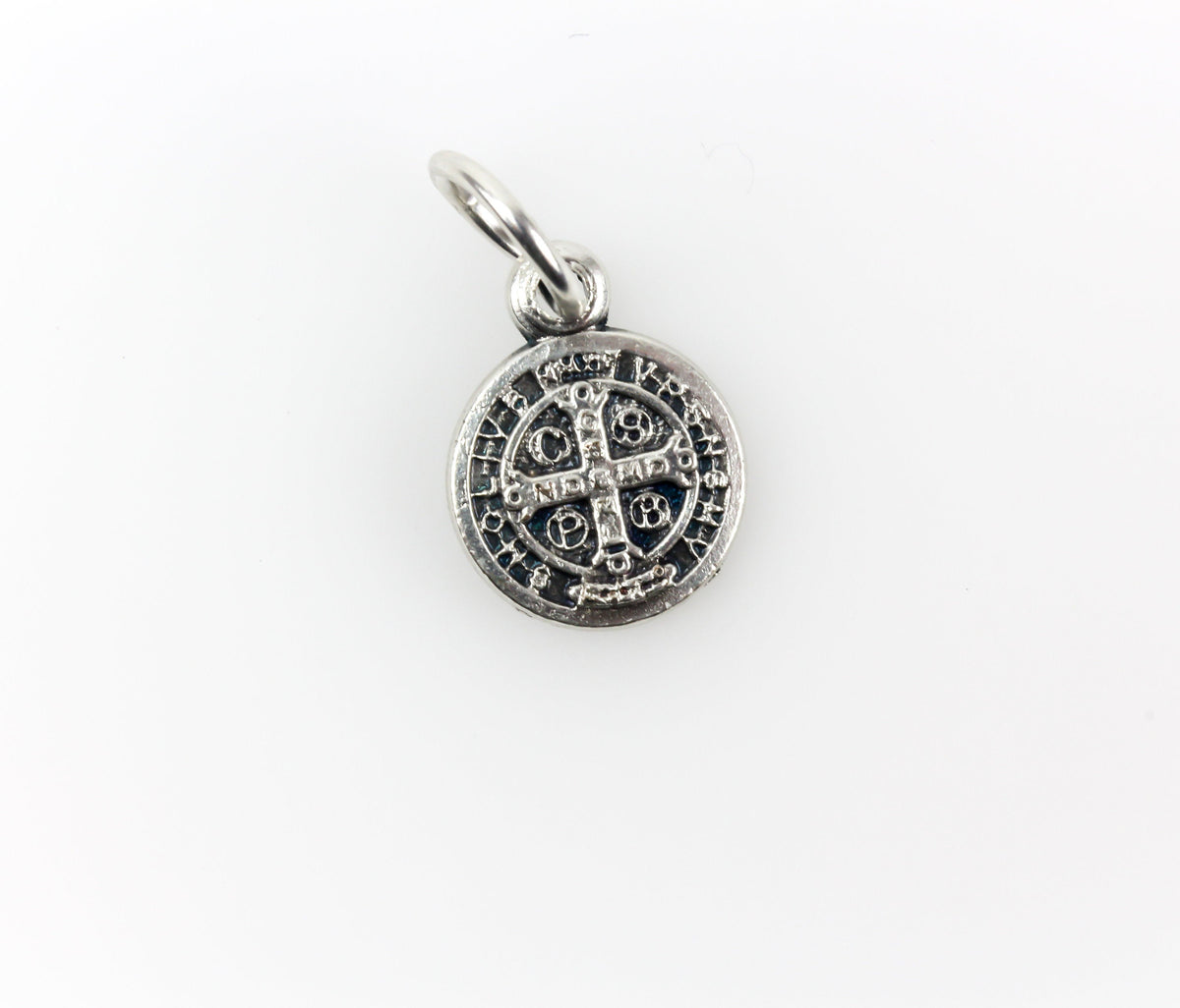 Saint Benedict Medal - Tiny Silver Devil Chasing Medal