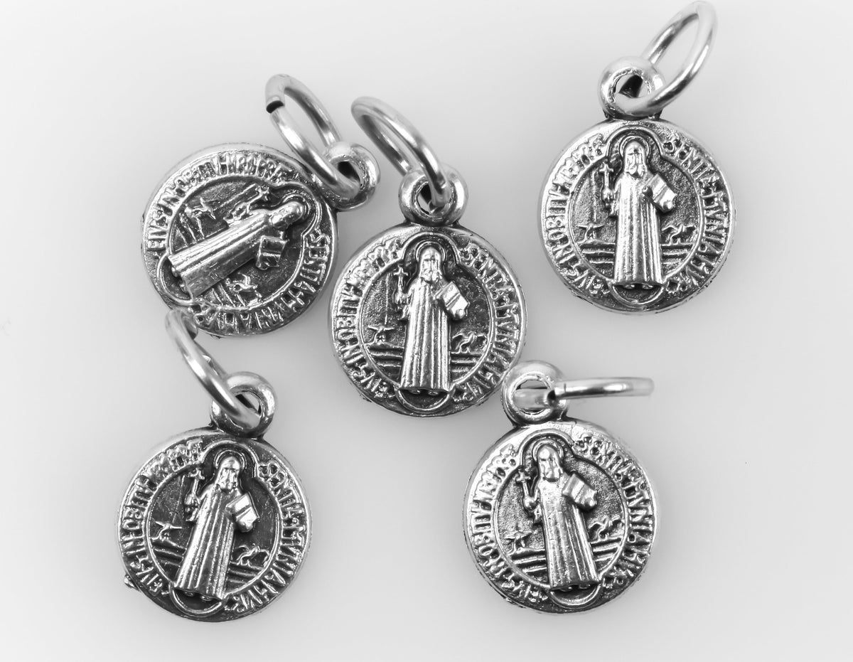 Saint Benedict Medal - Tiny Silver Devil Chasing Medal