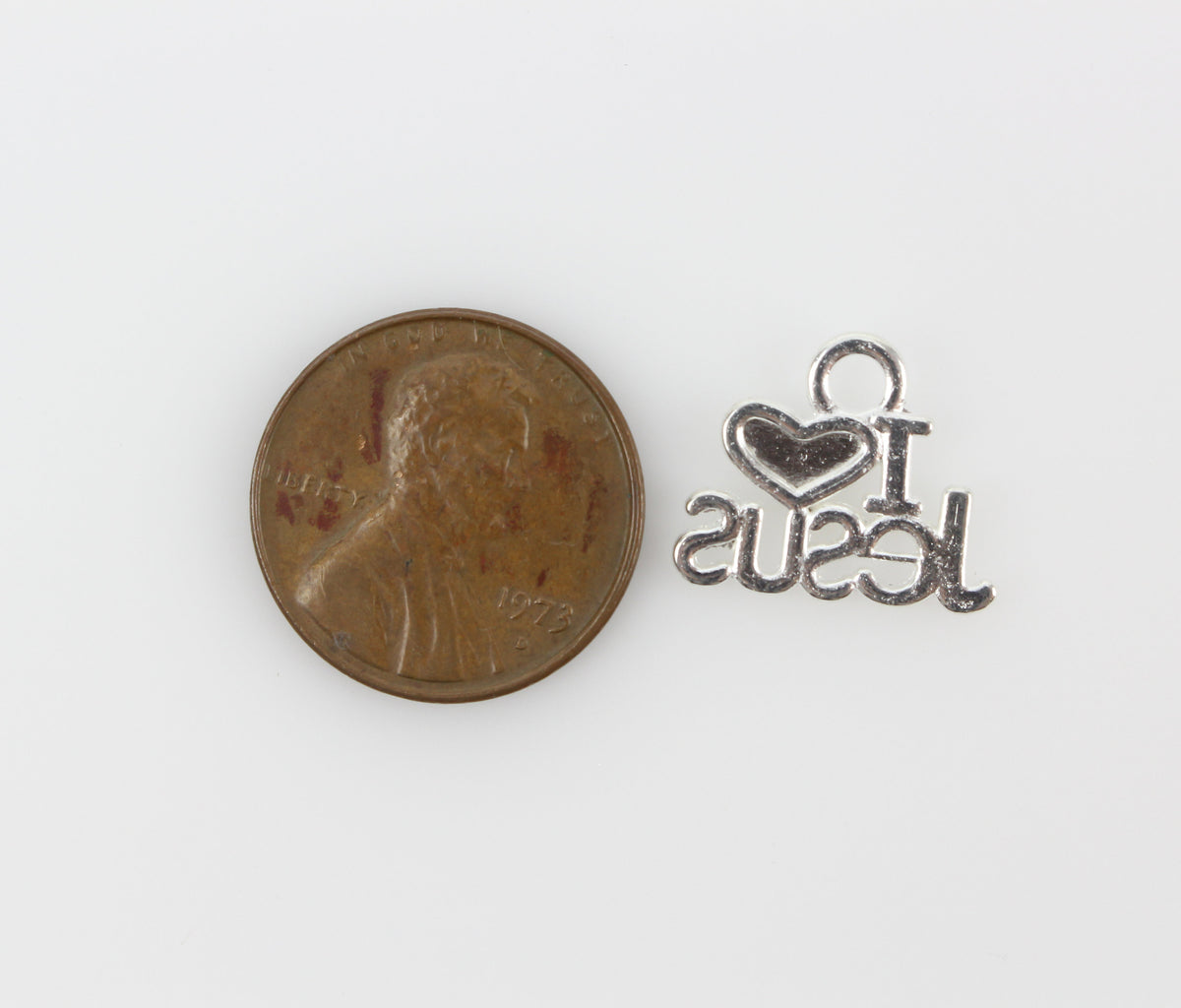I Love Jesus Charms - Silver Tone 25pcs