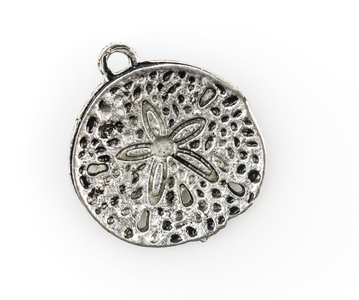 Sand Dollar Charms - Silver Tone Metal 10pcs